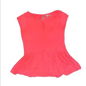 Women’s American Eagle Pink Ruffle Blouse Medium
